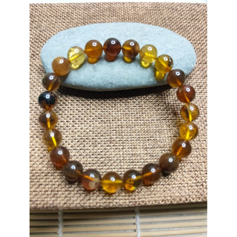 (現貨) 天然緬甸琥珀 8+mm緬甸小多寶手串 非二代 非塑料 非壓制-細節圖3