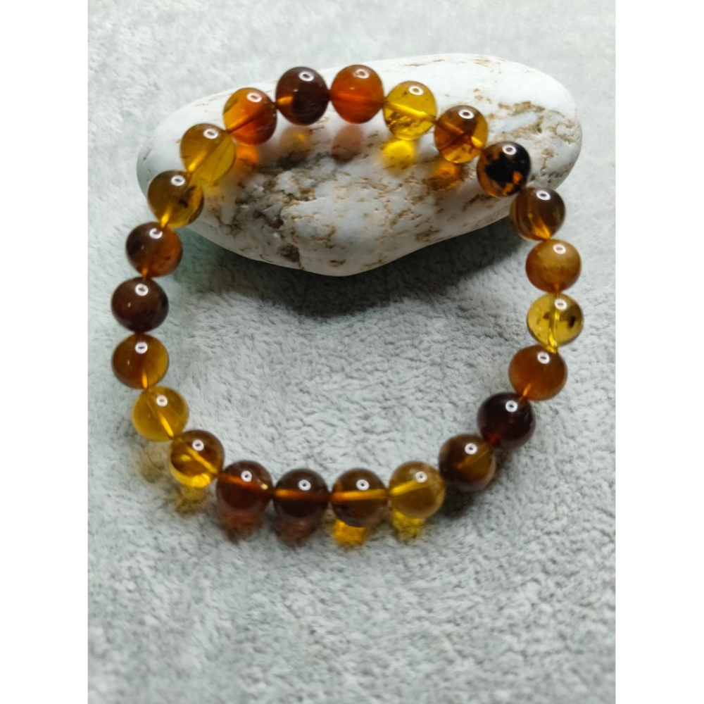 (現貨) 天然緬甸琥珀 8+mm緬甸小多寶手串 非二代 非塑料 非壓制-細節圖4