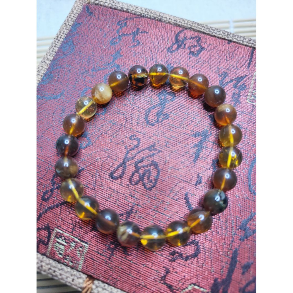 (現貨) 天然緬甸琥珀 8+mm緬甸小多寶手串 非二代 非塑料 非壓制-細節圖7