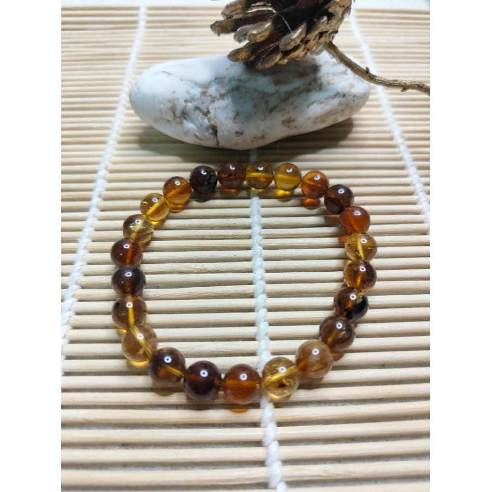 (現貨) 天然緬甸琥珀 8+mm緬甸小多寶手串 非二代 非塑料 非壓制-細節圖8