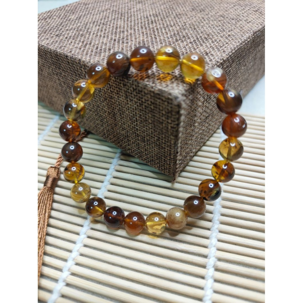 (現貨) 天然緬甸琥珀 8+mm緬甸小多寶手串 非二代 非塑料 非壓制-細節圖9