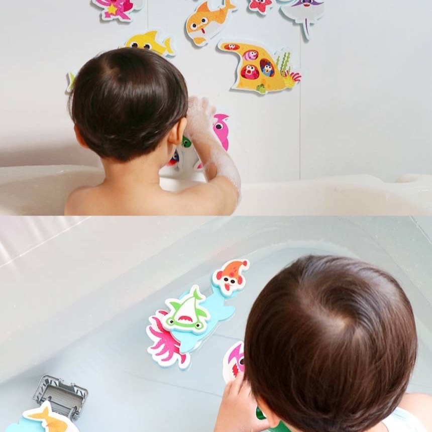 ｜現貨｜碰碰狐 Pinkfong 鯊魚家族 Baby Shark 洗澡玩具 浴室貼共23片-細節圖2