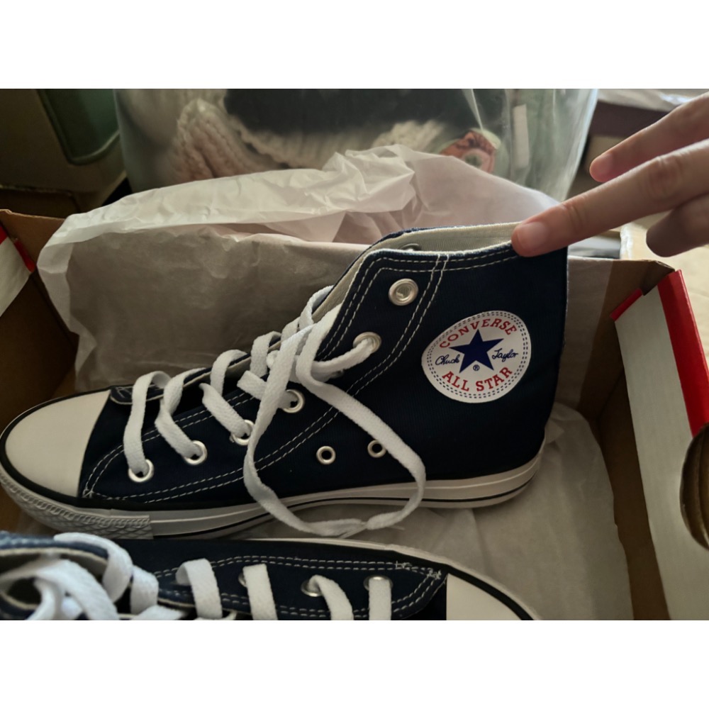 Converse 高筒帆布鞋 深藍 38號-細節圖5