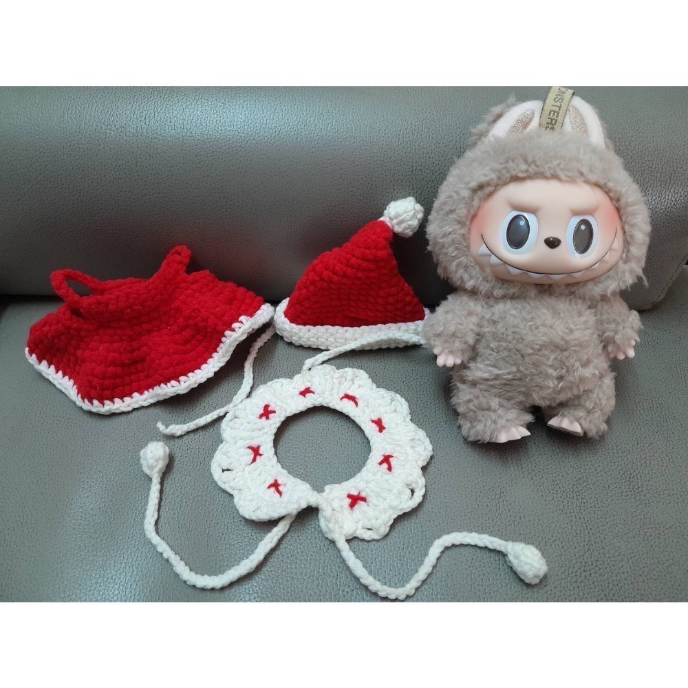 純手工製Labubu服飾 新年新春獨家設計 泡泡瑪特拉布布第一代 馬卡龍系列 新年新春限定款 （文創商品不含娃娃）-細節圖2