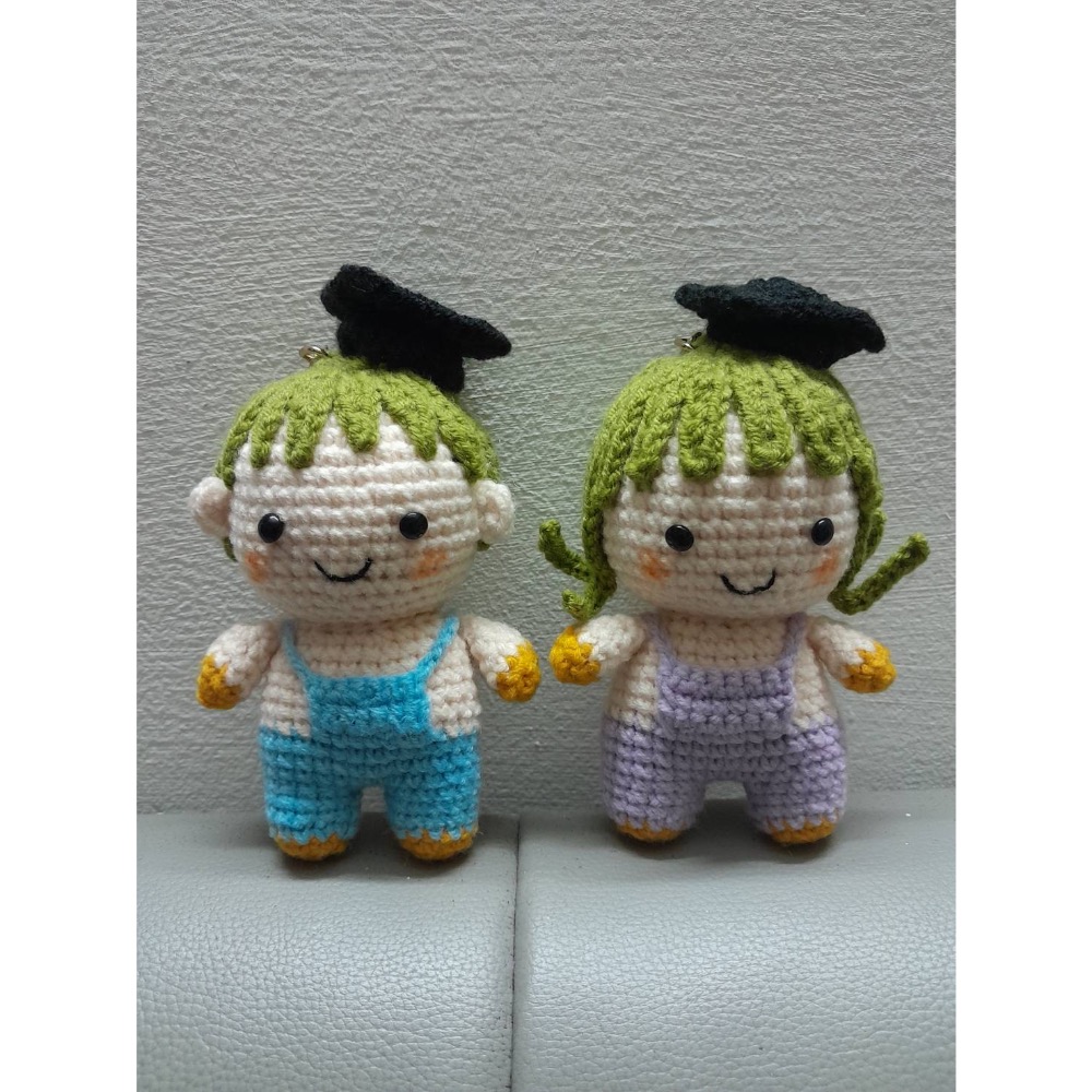 畢業季！🎓送禮首選-純手工製作/針織吊飾/娃娃/一對可愛的畢業生娃娃/唯一限定-細節圖3