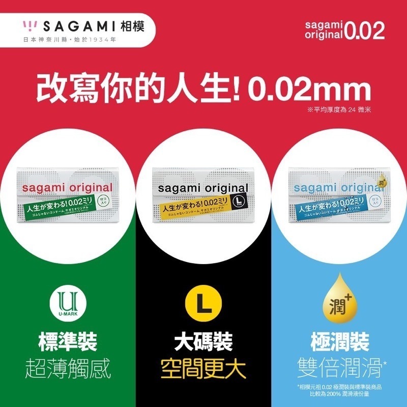 Sagami 相模元祖 超薄潤滑保險套 002衛生套安全套加大L 3入 12入 36入裝0.02 001 0.01 D1-細節圖3