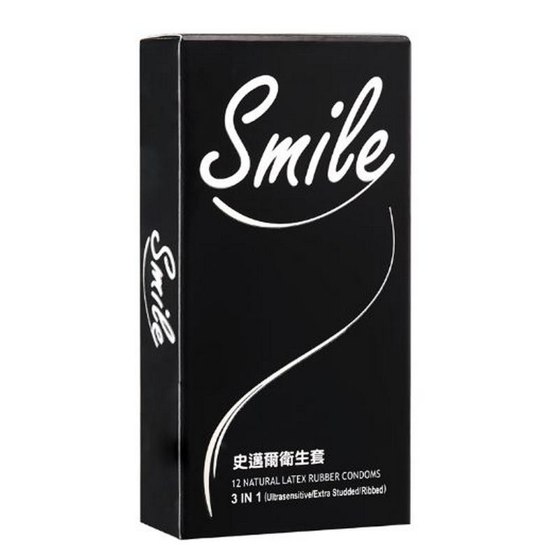 Smile史邁爾 3in1型衛生套保險套12入 (顆粒、環狀螺紋、超薄 003 0.03)-細節圖5