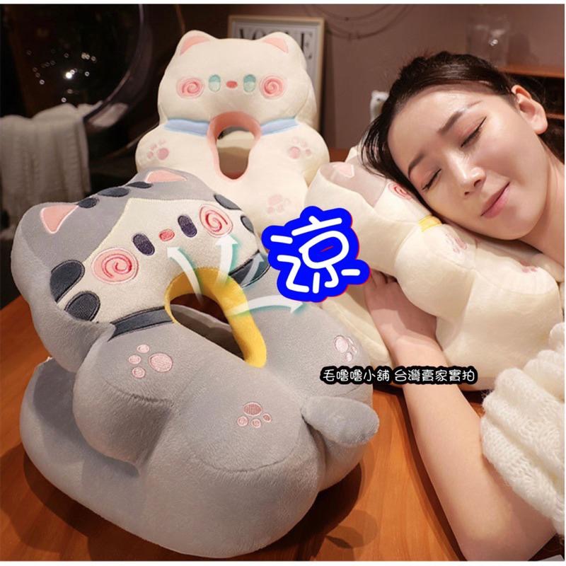 舒適午睡枕❤️貓咪哈士奇粉豬棕熊雙面冰絲午睡枕 趴睡枕 靠墊 幼兒園午睡 小學生午睡枕-細節圖3