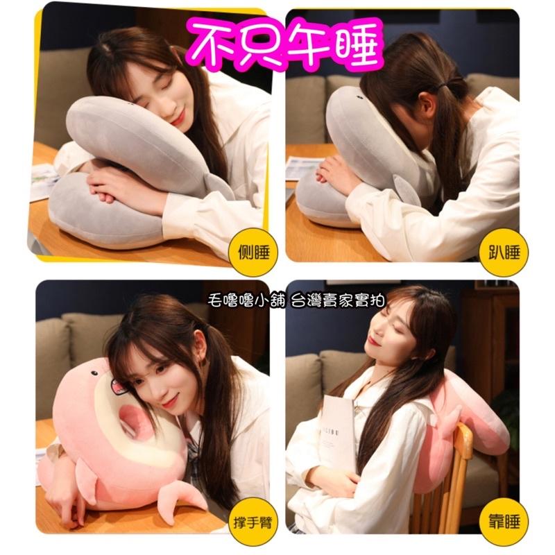台灣現貨❤️四季鯊魚冰絲絨毛午睡枕 趴睡枕 抱枕 靠墊 坐墊 小學生午睡枕 幼兒園 上班族-細節圖2