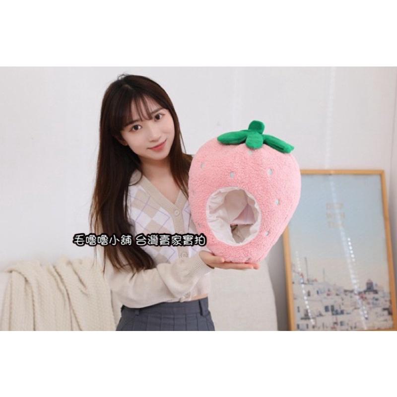 台灣現貨❤️草莓頭套帽子寒流保暖帽子 水果表演服 萬聖節 幼兒園表演-細節圖6