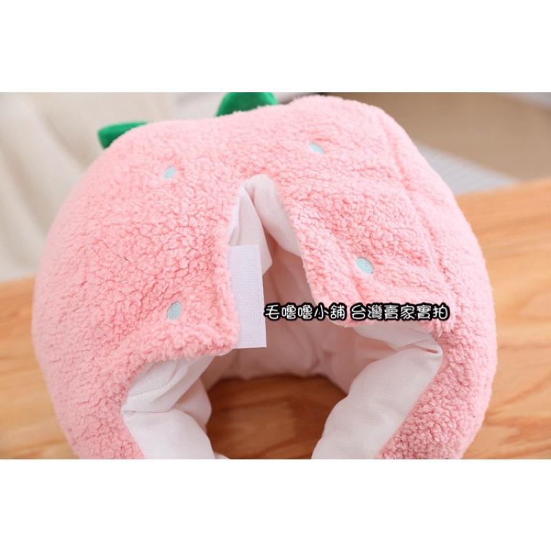 台灣現貨❤️草莓頭套帽子寒流保暖帽子 水果表演服 萬聖節 幼兒園表演-細節圖8