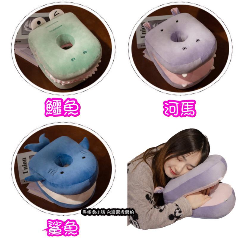 台灣現貨❤️可愛海洋動物午睡枕 趴睡枕 上班族小學生午睡枕 鯊魚 鯨魚 鱷魚 長頸鹿 恐龍-細節圖2