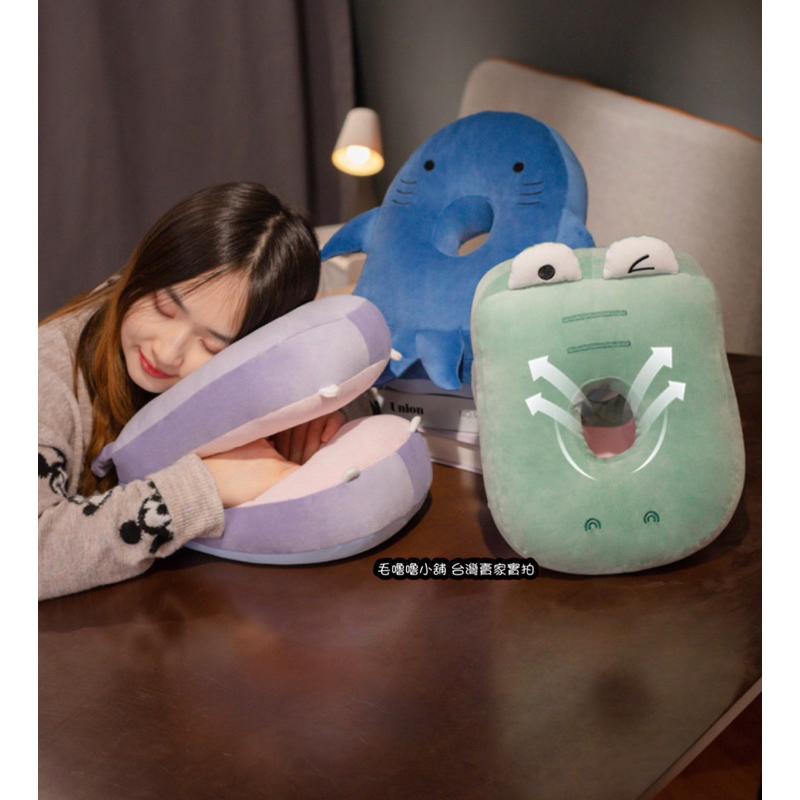 台灣現貨❤️可愛海洋動物午睡枕 趴睡枕 上班族小學生午睡枕 鯊魚 鯨魚 鱷魚 長頸鹿 恐龍-細節圖8