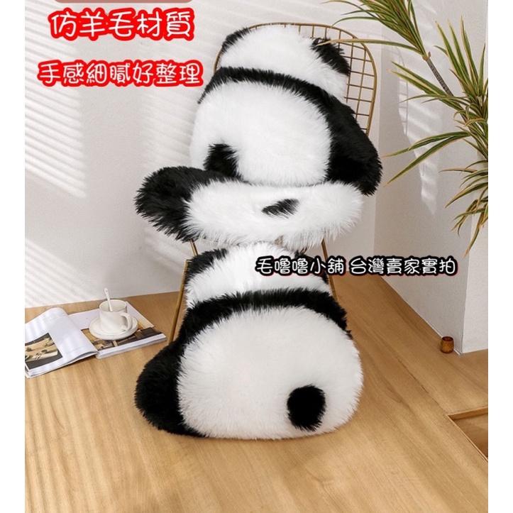 台灣現貨實拍❤️小紅書同款仿羊毛背影熊貓抱枕 熊貓娃娃 貓熊地墊 委屈熊貓-細節圖2