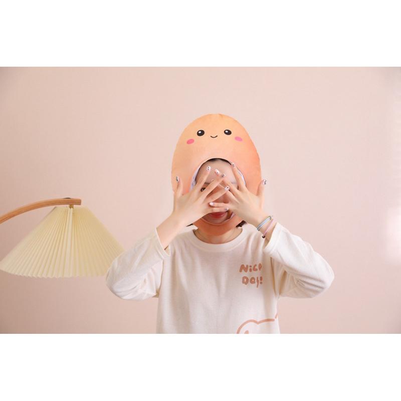 台灣現貨❤️雞蛋頭套 鹹鴨蛋頭套帽子 蛋頭先生 茶葉蛋頭套 也像馬鈴薯帽子-細節圖9