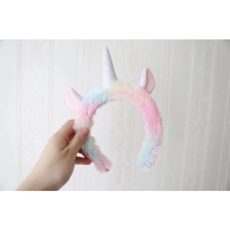 台灣現貨❤️抖音馬卡龍色冰淇淋感毛毛獨角獸髮箍髮圈髮帶-細節圖5