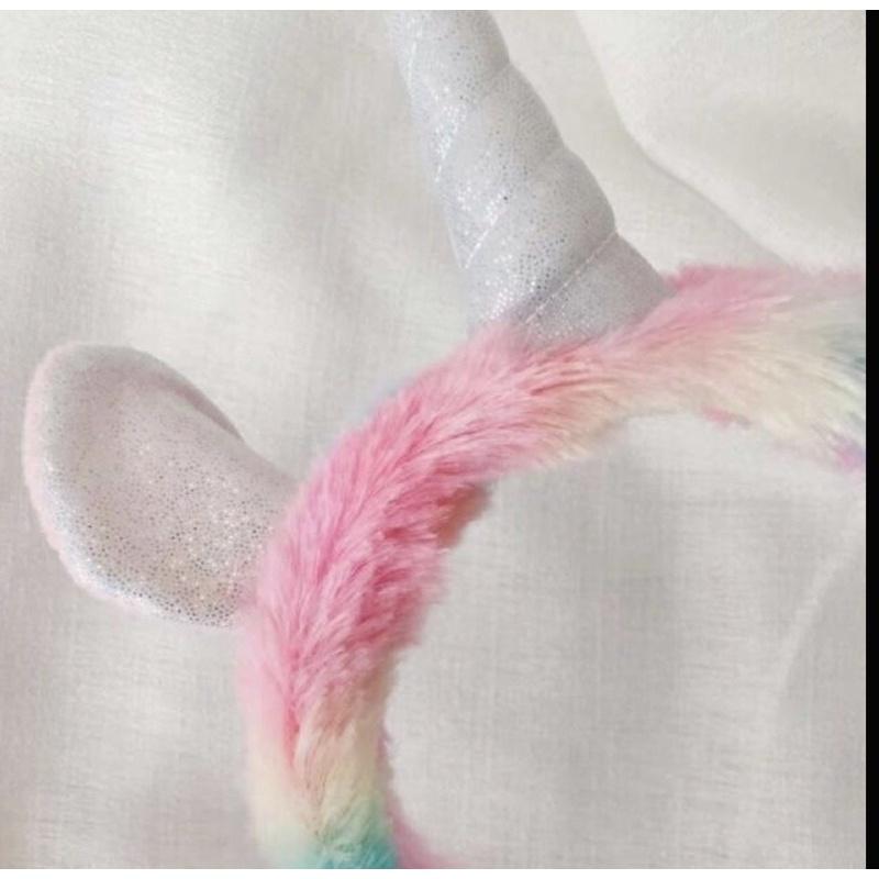 台灣現貨❤️抖音馬卡龍色冰淇淋感毛毛獨角獸髮箍髮圈髮帶-細節圖7