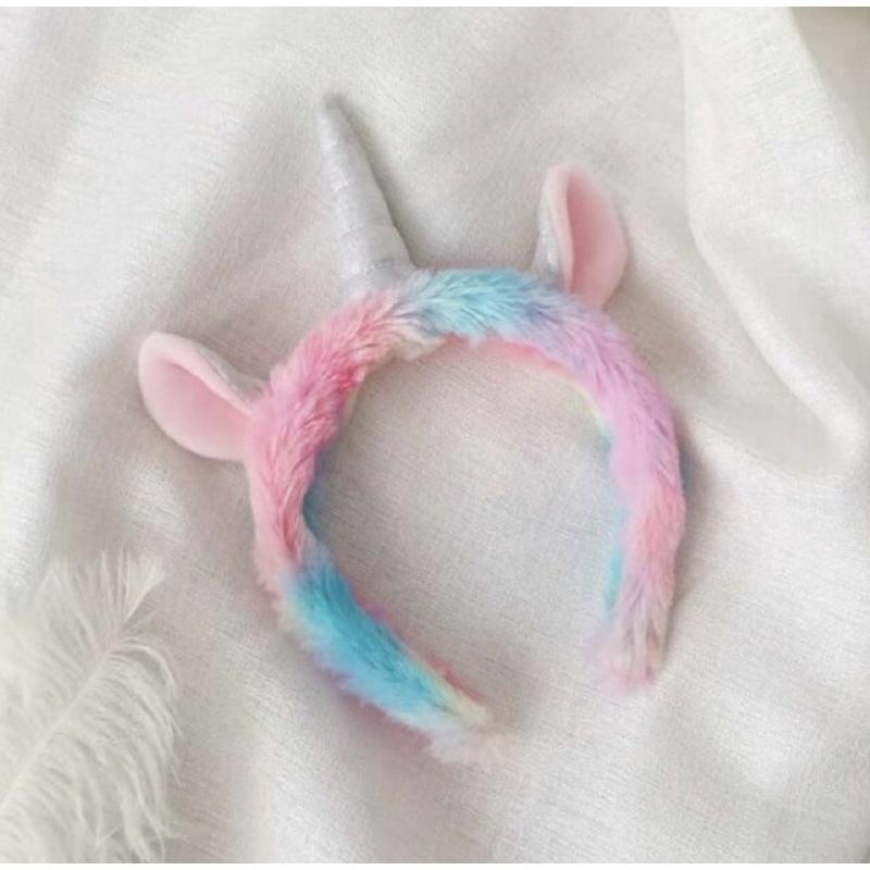 台灣現貨❤️抖音馬卡龍色冰淇淋感毛毛獨角獸髮箍髮圈髮帶-細節圖8