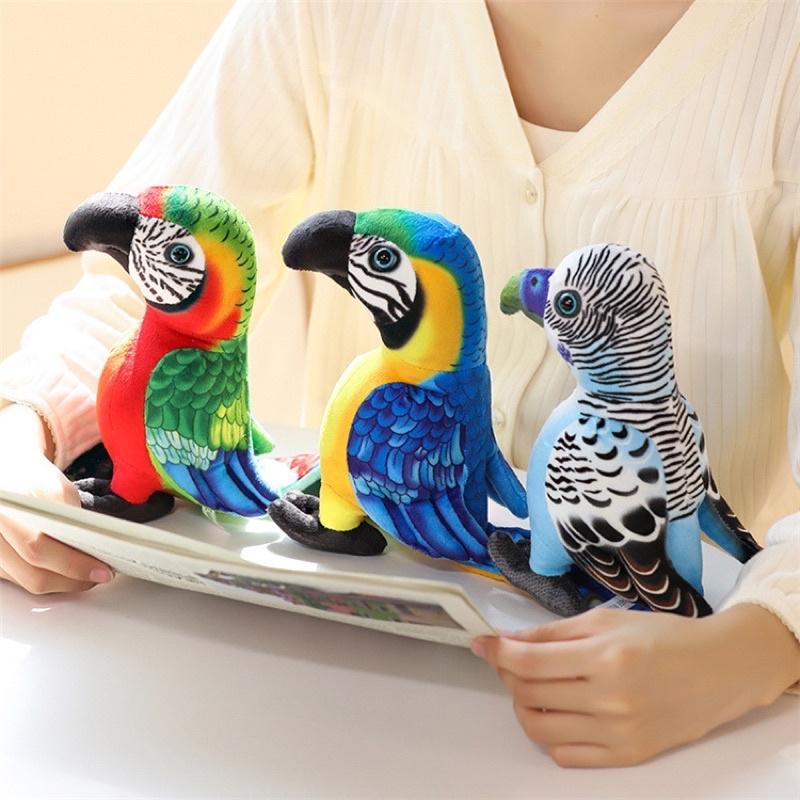 台灣現貨❤️2隻500元🦜精美仿真鸚鵡娃娃 公仔 擺設-八哥 金剛鸚鵡 灰鸚鵡-細節圖7