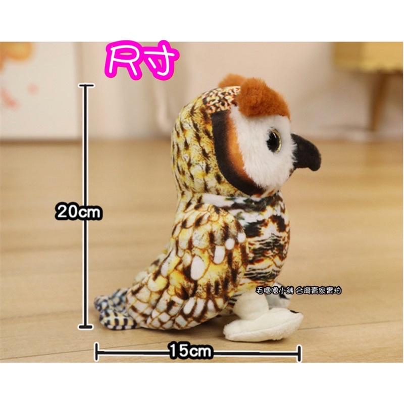 台灣現貨❤️2隻500元超仿真🦉貓頭鷹娃娃擺件抱枕-角鴞 雪鴞 灰林鴞-細節圖4