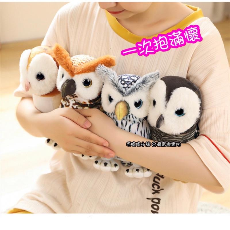 台灣現貨❤️2隻500元超仿真🦉貓頭鷹娃娃擺件抱枕-角鴞 雪鴞 灰林鴞-細節圖6