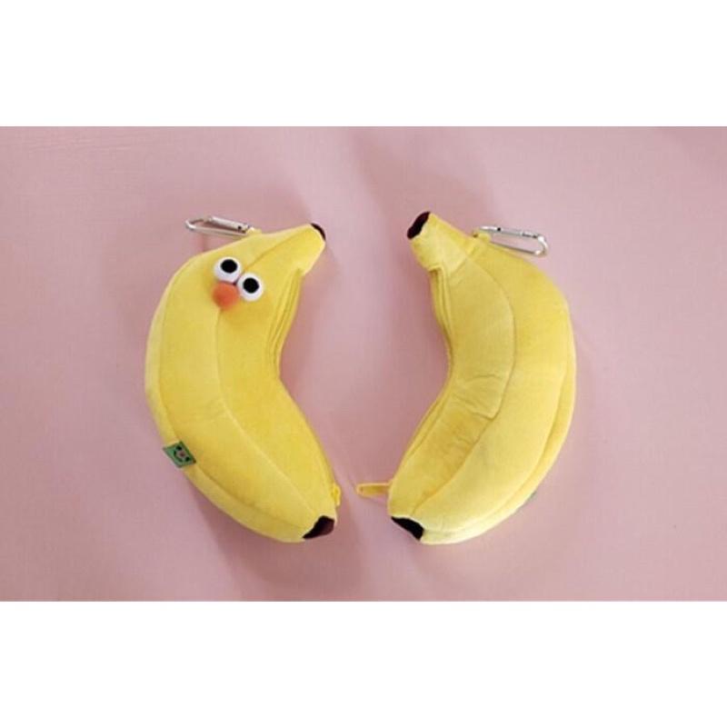 台灣現貨-韓劇同款香蕉人筆袋/化妝包/鉛筆盒，附掛鉤掛包包-細節圖4
