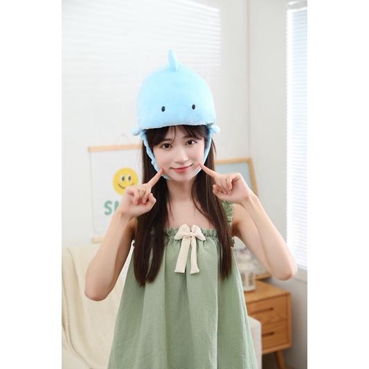 台灣現貨❤️非常律師禹英禑同款白鱀豚帽子 保暖帽 鯨豚帽 萬聖節 海豚帽子 鯨魚帽子-細節圖8