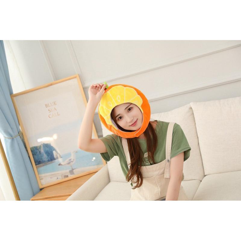 台灣現貨❤️橘子柳丁柳橙片香吉士頭套帽子表演服裝道具-細節圖7
