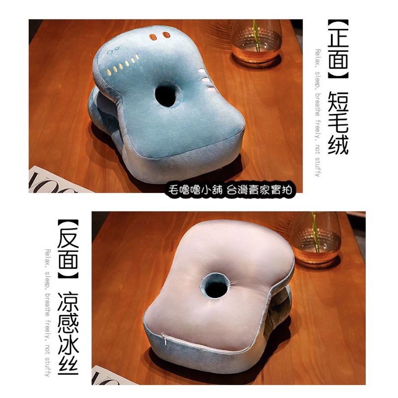 台灣現貨❤️雙面涼感冰絲叢林動物午睡枕 趴睡枕 椅子靠墊 小學生午睡枕-細節圖8