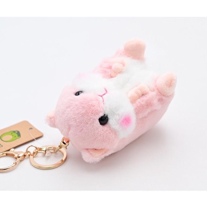 台灣現貨-超萌倉鼠鑰匙圈掛飾後背包掛件吊飾-哈姆太郎天竺鼠抱枕娃娃-細節圖6