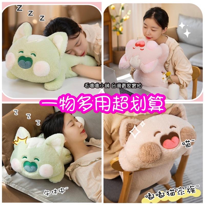 台灣現貨實拍影片❤️抖音艾斯德嘟嘟貓腰靠暖手枕午睡枕抱枕娃娃-細節圖4