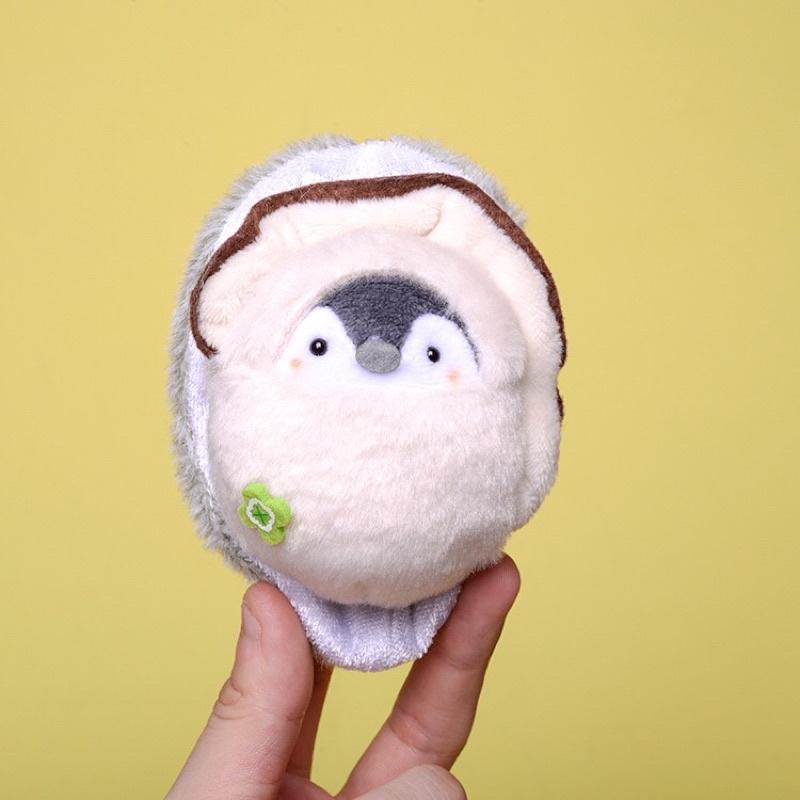 台灣現貨-多款正能量企鵝變裝吊飾鑰匙圈娃娃-魷魚 海豹 海豚 鯨魚 牡蠣 柴犬 炸蝦 蜜蜂 飯糰 章魚吐司粵食火鍋推薦-細節圖8