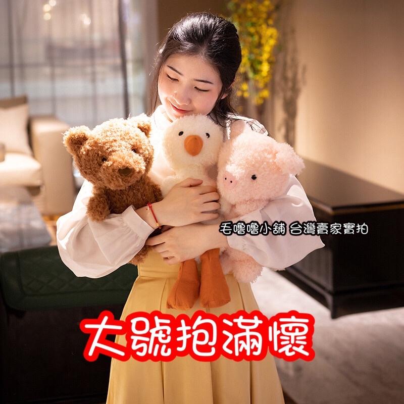 台灣現貨❤️10款Q萌安撫娃娃-粉豬 黃色小鴨 小綿羊 狐狸 小狗 棕熊 小兔子娃娃-細節圖4