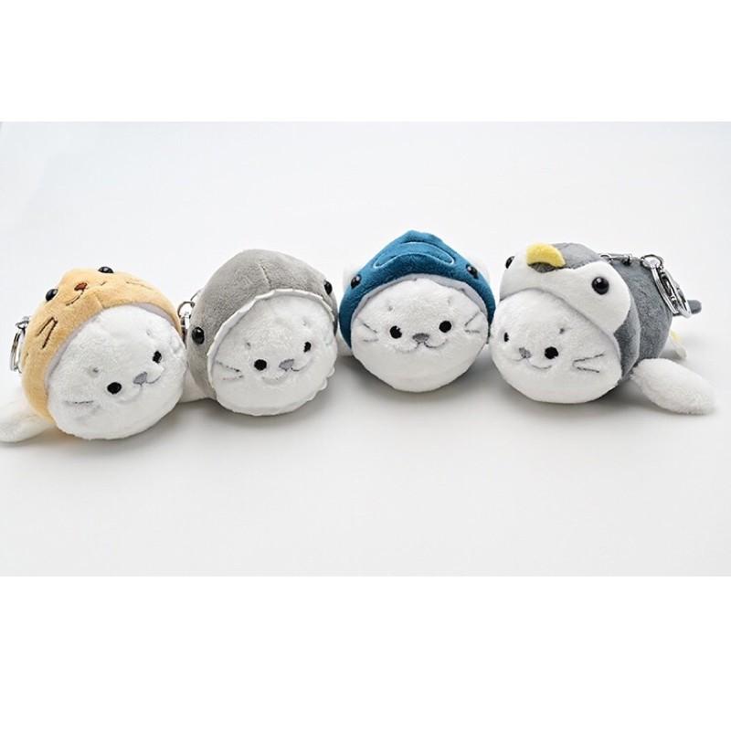 台灣現貨❤️日系超萌偽裝海獅企鵝鑰匙圈包包吊飾掛件-偽裝成鯊魚/企鵝/海豹的海獅-細節圖7