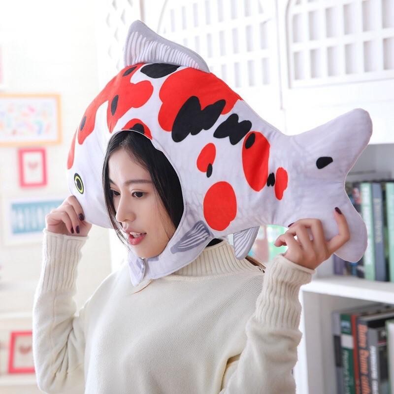 毛嚕嚕小舖-抖音直播神器鯉魚頭套-聖誕過年尾牙角色扮演鯉魚旗鯉魚飄-細節圖2