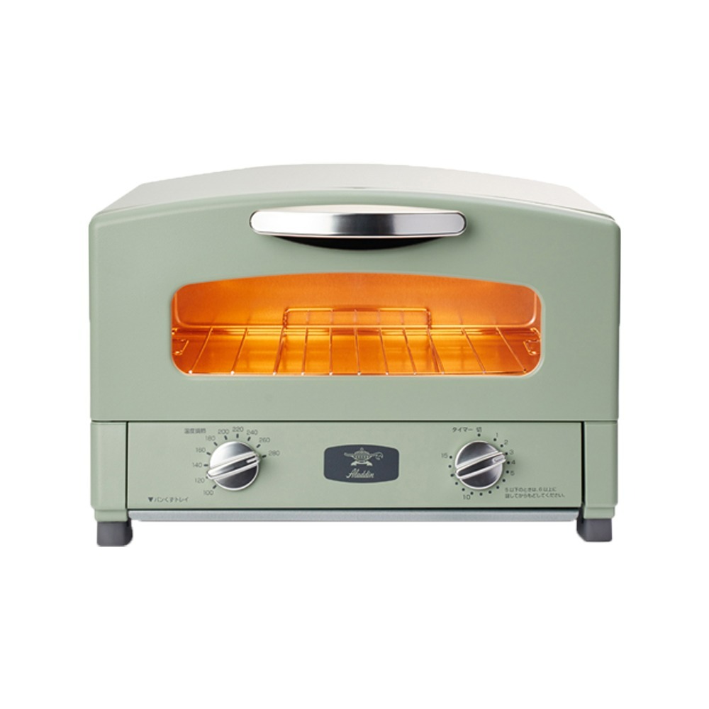 【日本千石阿拉丁】專利0.2秒瞬熱二枚燒復古多用途電烤箱 AET-GS13T-細節圖3