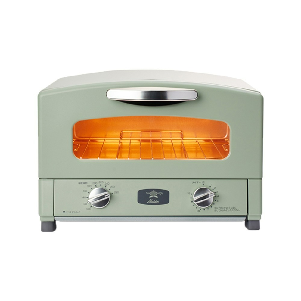 【日本千石阿拉丁】專利0.2秒瞬熱二枚燒復古多用途電烤箱 AET-GS13T-細節圖3