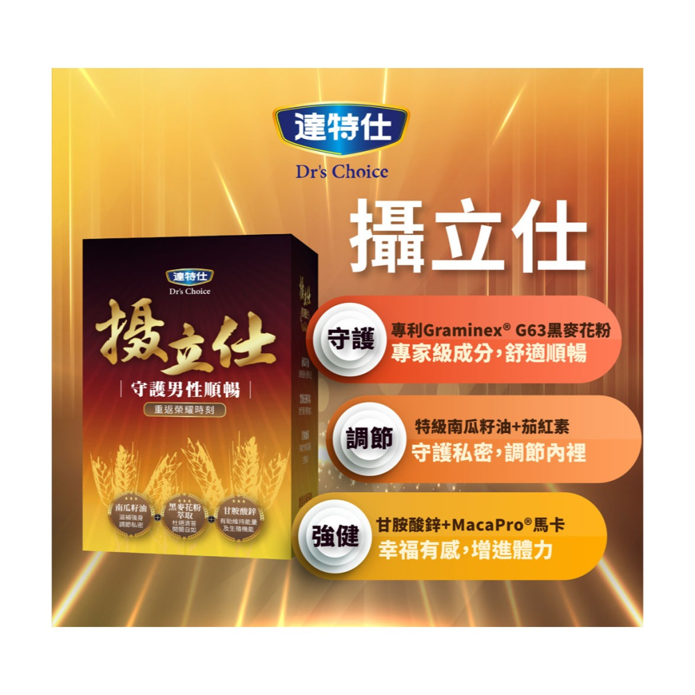 達特仕攝立仕複方軟膠囊60顆(南瓜子+黑麥花)【全成藥妝】-細節圖5
