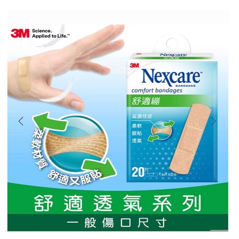 3M Nexcare 舒適繃 1.9x7.5cm (20片/包)【全成藥妝】-細節圖2