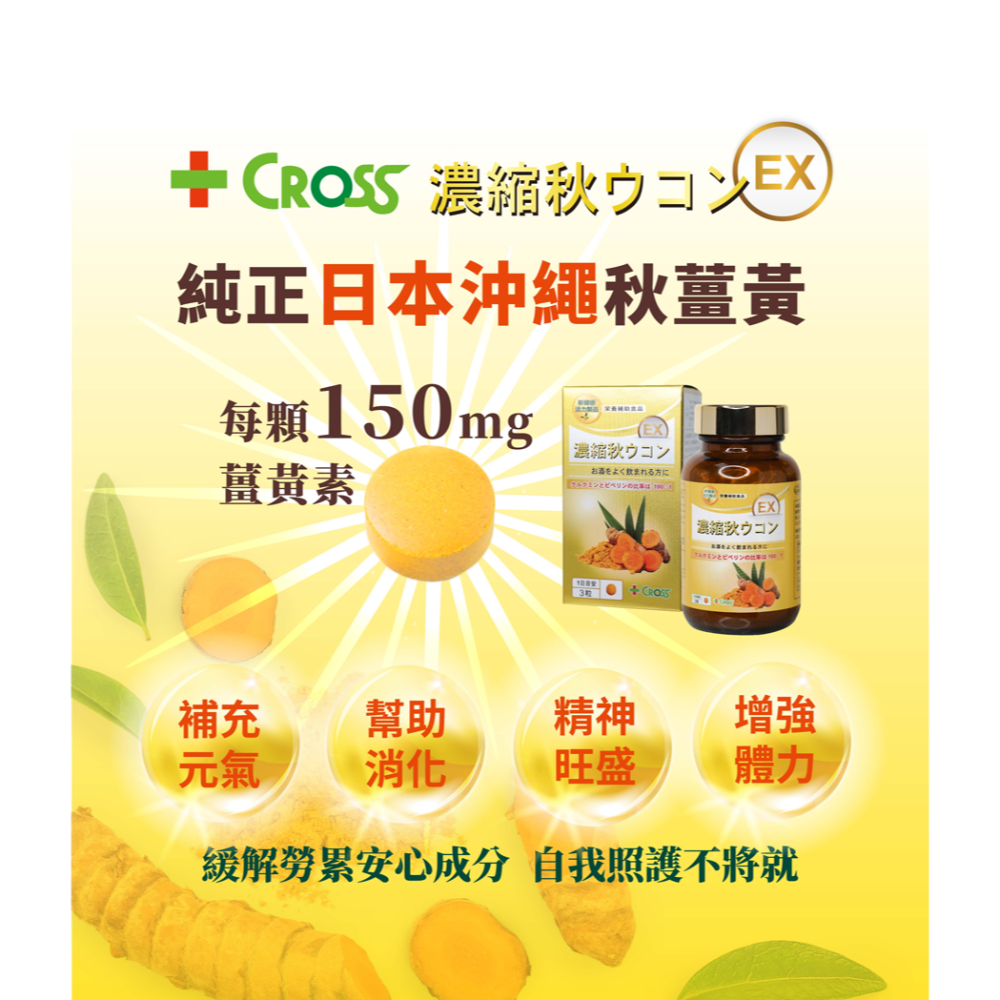CROSS濃縮秋薑黃EX90粒(買3贈1)【全成藥妝】-細節圖7