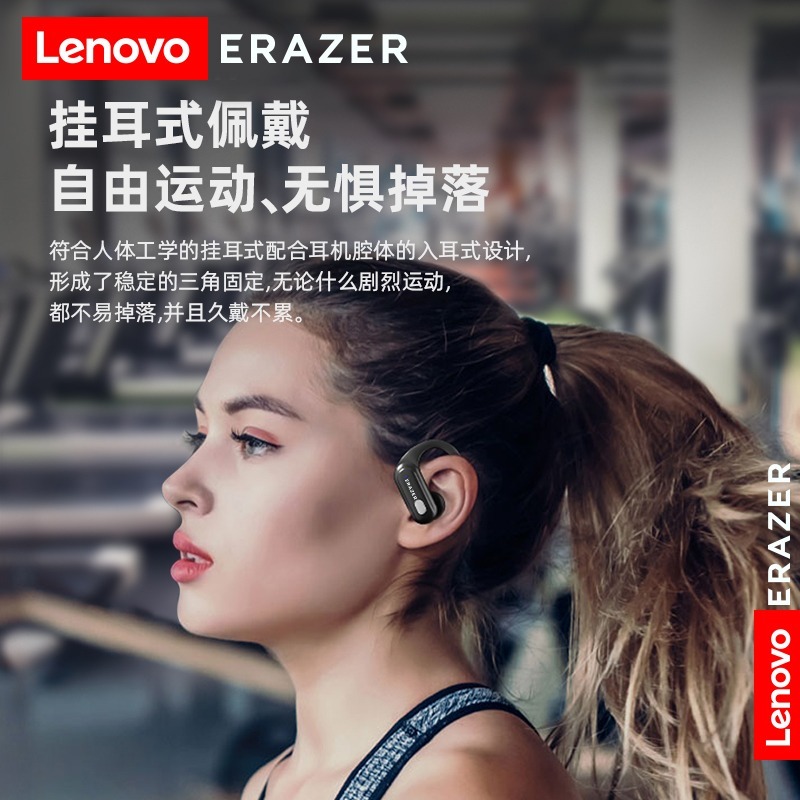 Lenovo異能者XT60pro 耳掛式真無線藍牙耳機 雙邊立體聲數字電量顯音樂運動耳機 耳掛式商務耳機 按鍵式按鈕-細節圖3