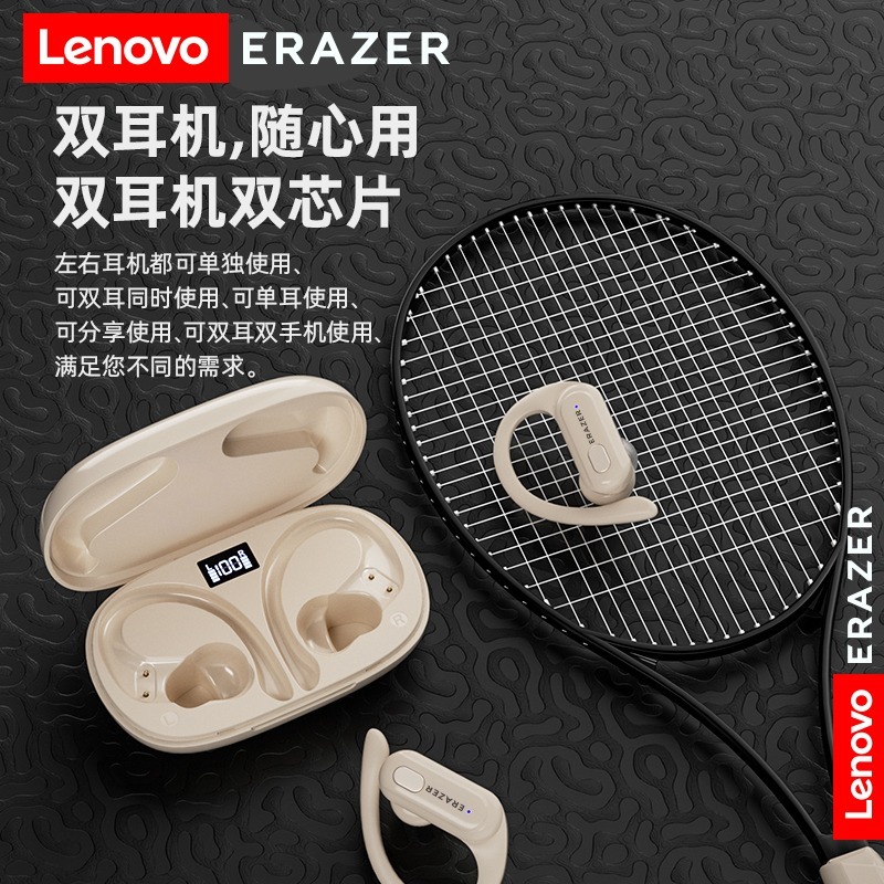 Lenovo異能者XT60pro 耳掛式真無線藍牙耳機 雙邊立體聲數字電量顯音樂運動耳機 耳掛式商務耳機 按鍵式按鈕-細節圖6