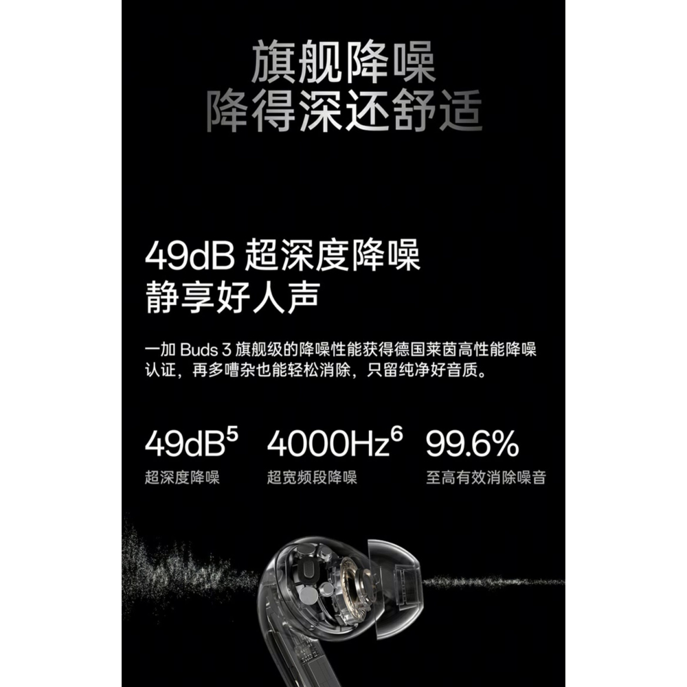 一加 OnePlus Buds3真無線藍牙耳機 入耳式藍牙5.3 深度降噪 Hi Res金標認證 44h超長續航-細節圖6