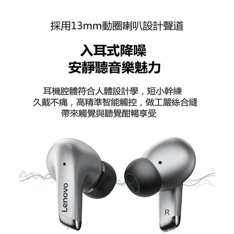 Lenovo/聯想 LP5真無線藍牙耳機 藍牙5.2  運動耳機 lp5耳機 HiFi音質耳機 typec充電 音樂耳機-細節圖2