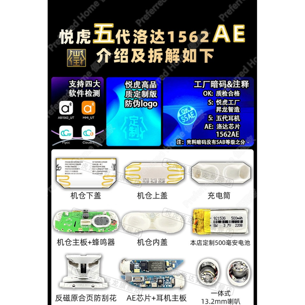 華強北悅虎洛達1571AM藍牙耳機五代降噪1562A 適配IOS語音喚醒 同聲傳譯 無感佩戴 超長續航 升龍悅虎雙廠可選-細節圖9