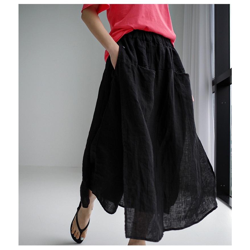 LYS - 開岔假兩件寬鬆休閒褲裙-細節圖9