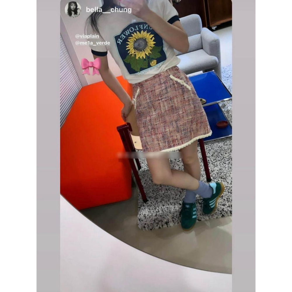 ᴷᴼᴿᴱᴬ 🇰🇷 復古撞色花朵短袖T恤-細節圖4