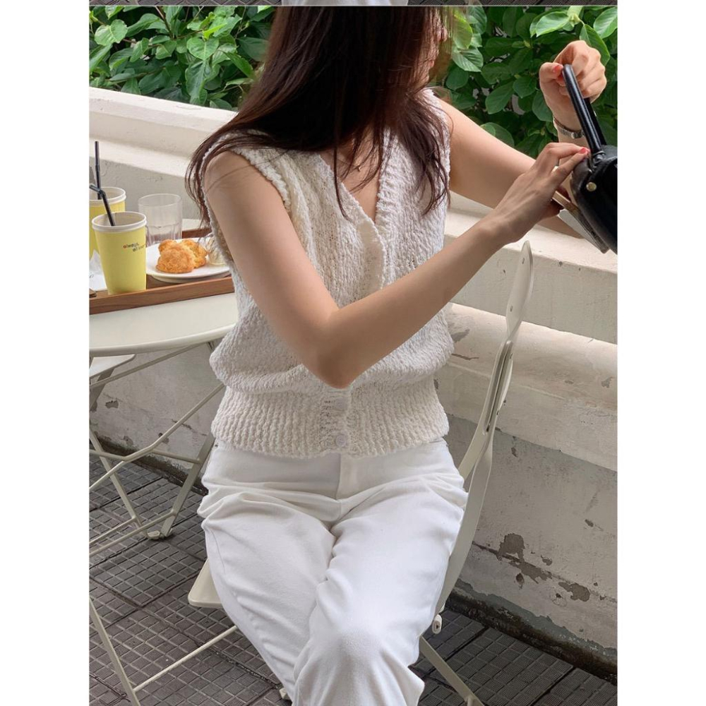 LYS - 法式小香風針織馬甲背心-細節圖3