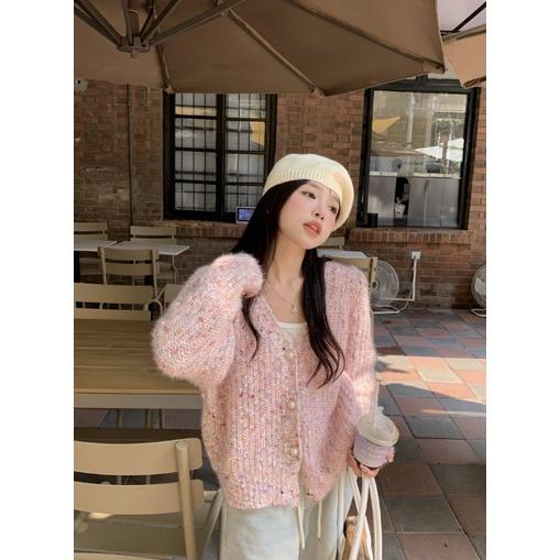 ᴷᴼᴿᴱᴬ 🇰🇷奶油粉慵懶短版針織-細節圖7