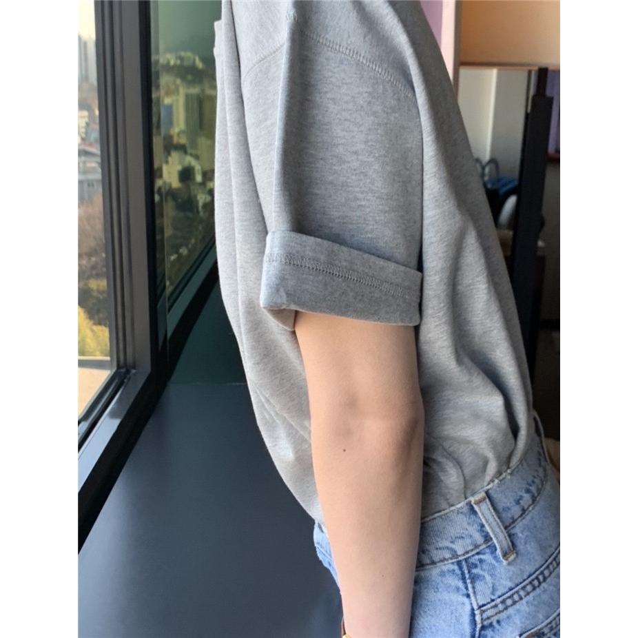 ᴷᴼᴿᴱᴬ 🇰🇷夏季圓領寬鬆短袖T恤-細節圖7